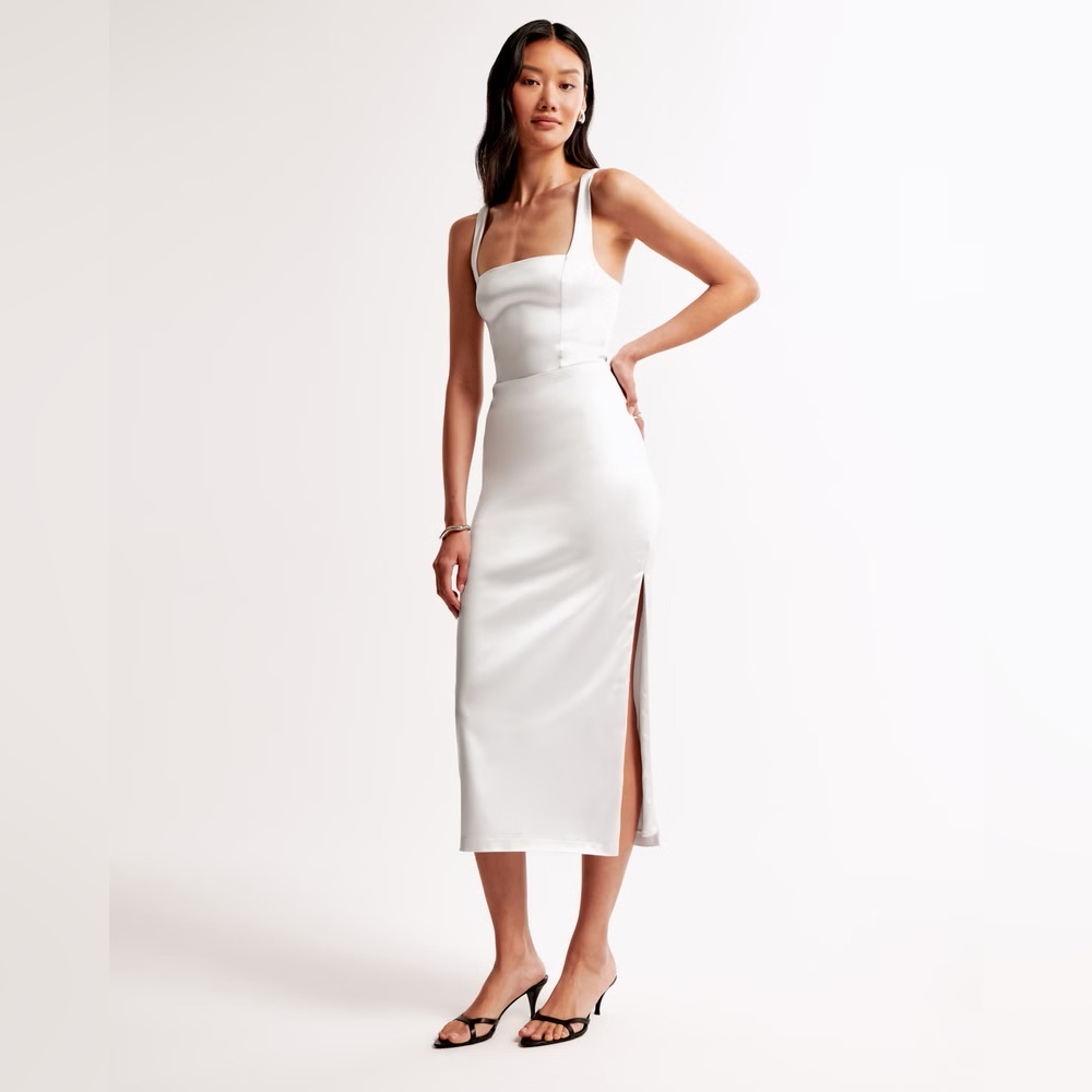 NWT White Bridal Dress ~ Sculpting Stretch Midi Dress